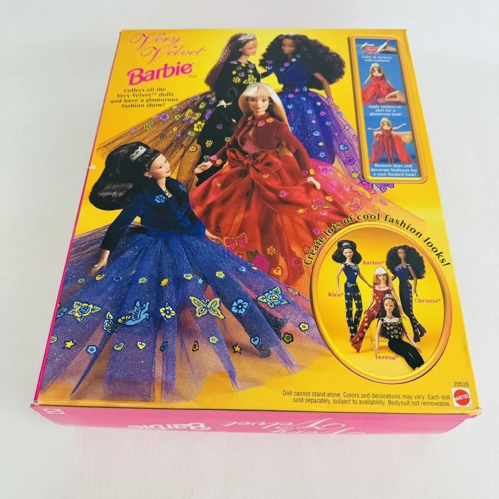 Barbie Very Velvet Doll 20528 Vintage 1998 Markers‎ Stickers Blonde New